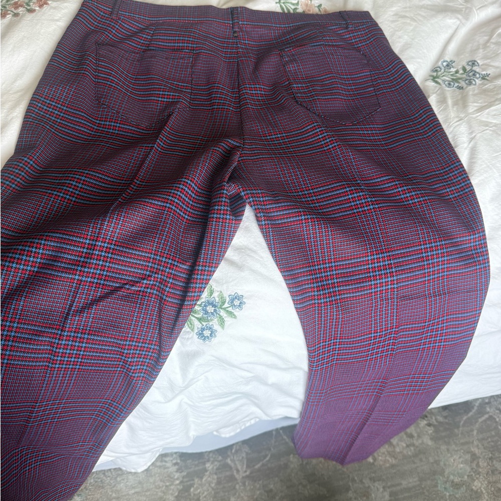Marina Rinaldi Ragione Plaid Cropped Trousers NWT-18 - Picture 6 of 12